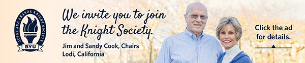 We invite you to join the Knight Society. Jim and Sandy Cook, Chairs, Lodi, California. Click the ad for details.